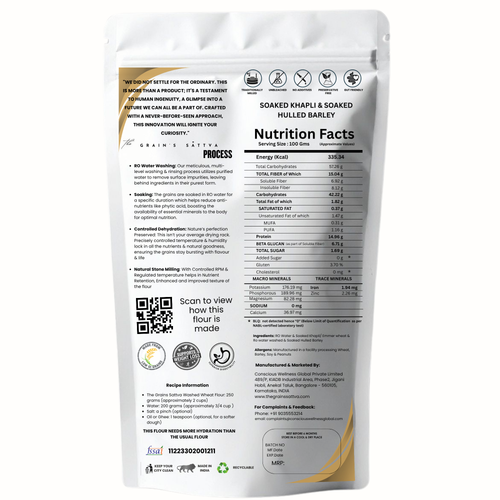 ACTIVATED ANCIENT GRAINS DIABETIC FRIENDLY ATTA ( Soaked Khapli Wheat & Hulled Barley | Low GI, Easy to Digest & High Fiber)