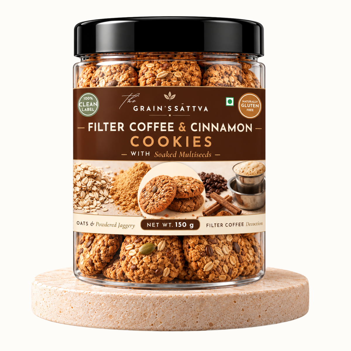 FILTER COFFEE & CINNAMON COOKIES (Crunchy Coffee Biscuits for Tea Time | Made with Real Coffee & Warm Spices)