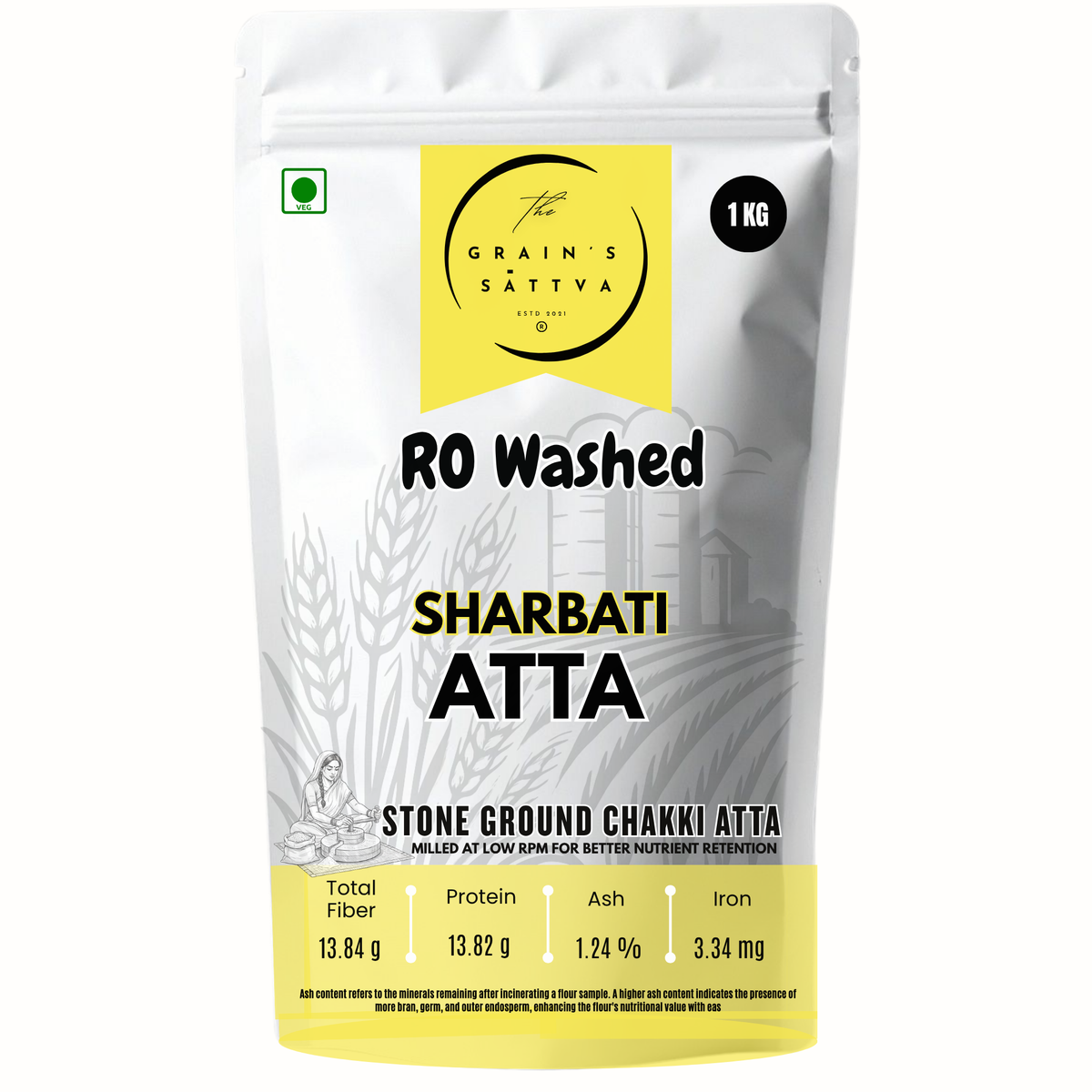 WASHED MP SHARBATI ATTA (Pure Premium Sharbati Wheat | Free from Dust & Impurities, Easy to Digest Daily Atta) | 5 KG